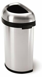 Otevřený půlkulatý koš 60 l, matná ocel, nerez