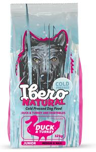 Cold Press Krmivo pro psy Dog Junior Medium & Maxi, Duck&Turkey, 12 kg IBERO 1005357