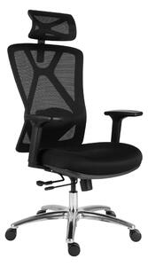 Kancelářská židle ERGODO POWERSEAT - látka, síť, černá