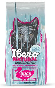 Cold Press Krmivo pro psy Dog Adult Medium & Maxi, Duck&Turkey, 12 kg IBERO 1005251