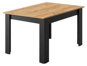 Černý jídelní stůl s deskou v dekoru dub zlatý craft MADO 120x80