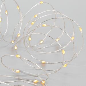 Vánoční LED řetěz 2x80 diod, 8 m, bateriový, časovač, interi
