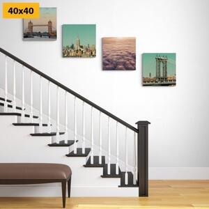 Set obrazů míst v jemných barvách - 4x 40x40 cm