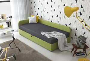 Čalouněná postel VALESKA 80x200, zelená + šedá