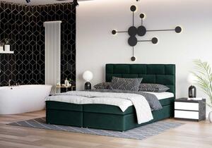 Designová postel WALLY 140x200, tmavě zelená