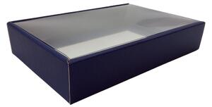 Dárková krabička s vnitřním průhledným víkem 200x125x50/35 mm, fialová