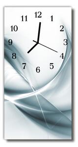 Skleněné hodiny vertikální  Umění Abstrakce stříbrná 30x60 cm