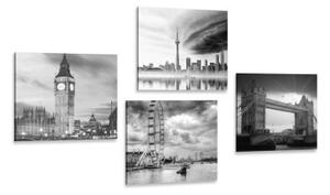 Set obrazů temnota nad městem - 4x 40x40 cm