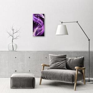 Skleněné hodiny vertikální Přírodní vlny fialová abstrakce 30x60 cm