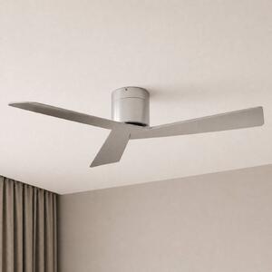 Lucande Stropní ventilátor Ventoro, Ø 132 cm, stříbrný, kov, Chrom / stříbro, Obývací pokoj / jídelna, kov, Moderní