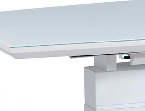 Rozkládací jídelní stůl 140+40x80x76 cm, bílý lesk HT-440 WT