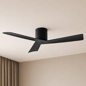 Lucande Stropní ventilátor Ventoro, Ø 132 cm, černý, kov, Černá, Obývací pokoj / jídelna, kov, Moderní