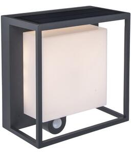 6934601118 LUTEC CURTIS vnější solární nástěnné LED svítidlo 3W 300lm 3000K s pohybovým senzorem tmavě šedá IP54