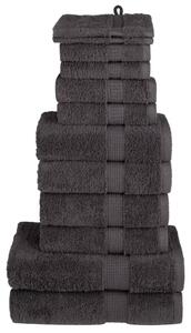 12dílná sada ručníků Premium SOLUND antracitová 600 g/m² 137571
