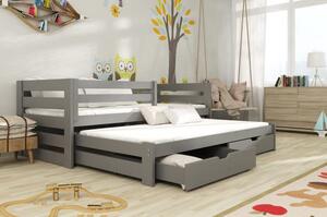 Dětská postel s přistýlkou FILIPA - 90x200, grafit