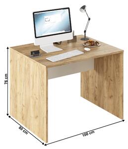 TEMPO PC stůl, dub artisan/bílá, RIOMA TYP 12