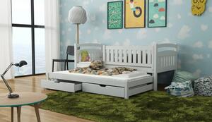 Dětská postel s přistýlkou a šuplíky 90x200 GABINA - bílá