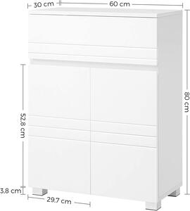VASAGLE Koupelnová skříňka 60x30x80cm bílá