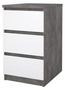 Komoda Simplicity 40 x 50 x 70 cm, šedá / bílý lesk
