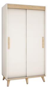 Stylová šatní skříň s posuvnými dveřmi COREY T 100 - bílá / dub sonoma