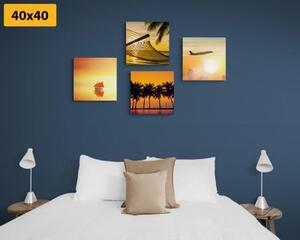 Set obrazů kouzlo dovolené u moře - 4x 40x40 cm