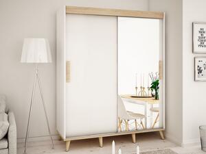 Stylová šatní skříň s posuvnými dveřmi a zrcadly COREY T2 180