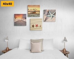 Set obrazů klenoty moře a pláže - 4x 40x40 cm