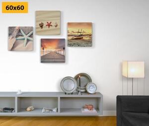 Set obrazů klenoty moře a pláže - 4x 40x40 cm