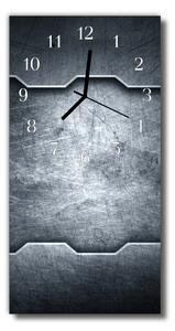 Skleněné hodiny vertikální Kovové kovové stříbro 30x60 cm
