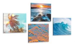 Set obrazů okouzlující mořská krajina - 4x 40x40 cm