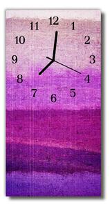 Skleněné hodiny vertikální Malovaná barva fialová 30x60 cm