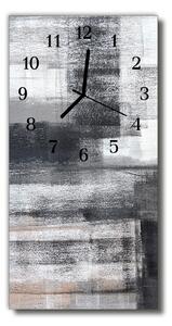 Skleněné hodiny vertikální Malované nástěnné stříbro 30x60 cm