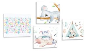 Set obrazů pro děti v nádherných barvách - 4x 60x60 cm