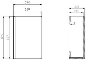 Cersanit - SET skříňka + umyvadlo, bílý lesk, Moduo 40, S801-218-DSM