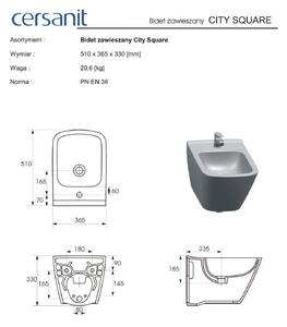 Cersanit City Square - závěsný wc bidet , K35-045