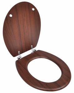 WC sedátko MDF s víkem jednoduchý design hnědé 140803