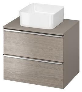 Cersanit - VIRGO závěsná skříňka pod umyvadlo s deskou 60cm, šedý dub-chrom, S522-022