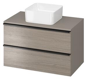 Cersanit - VIRGO závěsná skříňka pod umyvadlo s deskou 80cm, šedá-černá, S522-031