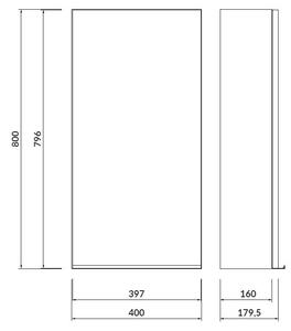 Cersanit - VIRGO závěsná zrcadlová skříňka 40cm, šedá-černá, S522-012