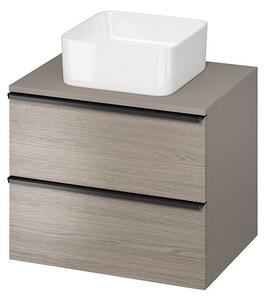 Cersanit - VIRGO závěsná skříňka pod umyvadlo s deskou 60cm, šedý dub-černá, S522-023