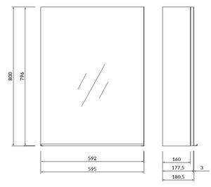 Cersanit - VIRGO zrcadlová závěsná skříňka 60cm, bílá-chrom, S522-013