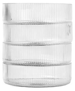 FERM LIVING Misky Ripple, Clear, sada 4 kusů