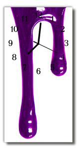 Skleněné hodiny vertikální Tekuté fialové barvy 30x60 cm