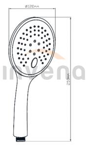 Invena Mykonos Exe, ruční sprchová hlavice 3-funkční, chromová, INV-AS-10-001-C