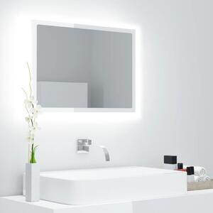 LED koupelnové zrcadlo bílé vysoký lesk 60x8,5x37cm dřevotříska