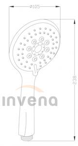 Invena Larisa, ruční sprchová hlavice 5-funkční, bílá-chromová, INV-AS-03-002-X
