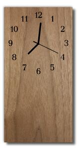 Skleněné hodiny vertikální Hnědé dřevo 30x60 cm