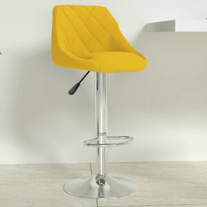 Barová židle hořčicově žlutá samet