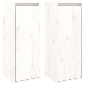 Nástěnné skříňky 2 ks bílé 30 x 30 x 80 cm masivní borovice