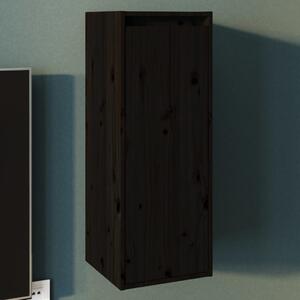 Nástěnná skříňka černá 30 x 30 x 80 cm masivní borové dřevo